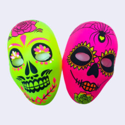 Careta Halloween Calaca Fluor x5u.