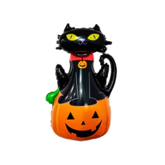 Globo Calabaza con Gato 15" x5u.