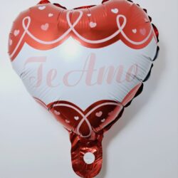 Globo Corazón Te Amo Firuletes Rosas 10" x5u.