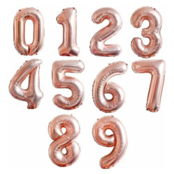 Globos Número 16" Rosa Gold x10u.