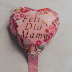 Globos Feliz Día Mamá Rosa con Flores 10" x5u.
