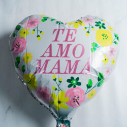 Globo Te amo Mamá Flores 18" x5u.