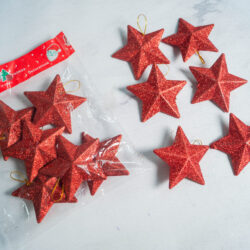 Adorno Estrellas Gibreadas Doradas 6.8cm x 6u.