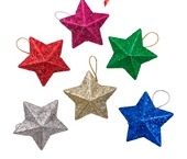 Adorno navideño estrella gibreada 4.6cm x 6U-Colores