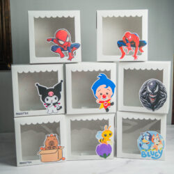 Cajas 19x19x10 con personajes a elección surtidos x5u.