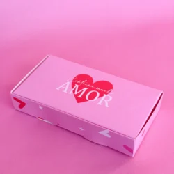 Cajas Bombonera 250gr Contiene Mucho Amor Rosa x5u.