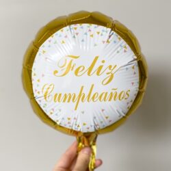 Globo Feliz Cumpleaños Dorado 18" x5u.