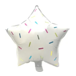 Globo Estrella Blanca con Granas 18" x5u.