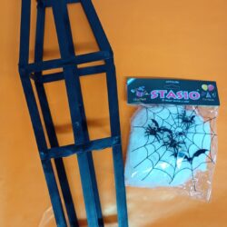 Adorno Ataúd con Telaraña y Arañas