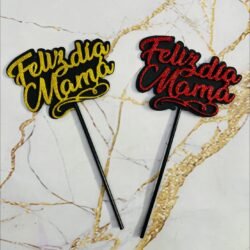 Topper Feliz Día Mamá Goma Eva x5u.