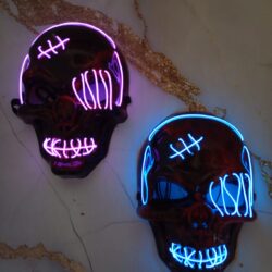 Careta Halloween Calavera Roja Led xU.