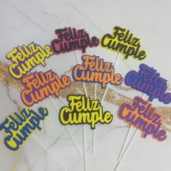 Topper Feliz Cumple de Goma Eva x5u.