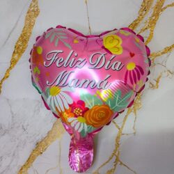 Globo Corazón Feliz Día Mamá Rosa Primavera 10" xU.