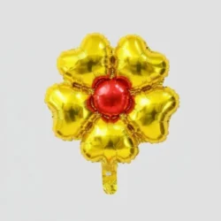 Globo Margarita Dorado centro Rojo 18"x5u.