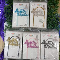 Topper Feliz Cumpleaños Acrílico Arco con Mariposa xU.