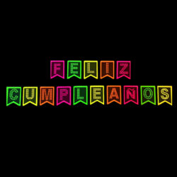 Banderín Feliz Cumpleaños Fluo Multicolor xU.