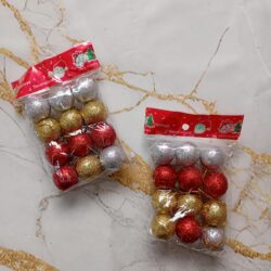 Adorno Esferas Gibreadas Surtidas 3cm x12u.