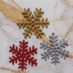 Adornos Copo de Nieve Colores Surtidos 7,5cm x3u.