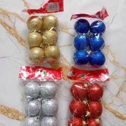 Adorno Esferas Gibreadas 7cm x6u.