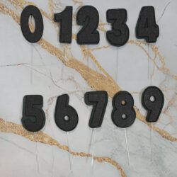 Topper Números Goma Eva Glitter Negro x5u.