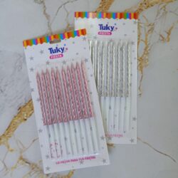 Velas Torneadas Metalizadas Tuky x10u.