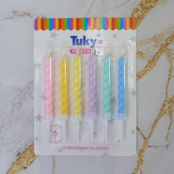 Velas Tirabuzón Pastel x6u.