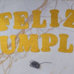 Banderín Letras Feliz Cumple Goma Eva Glitter
