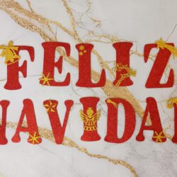 Banderín Letras Feliz Navidad Goma Eva Glitter
