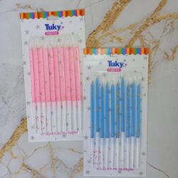Velas Finitas con Manchas Doradas Tuky x10u.