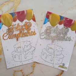 Topper Feliz Cumpleaños Cursiva Holográfico xU.