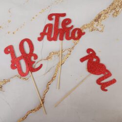 Toppers San Valentín Goma Eva x5u.