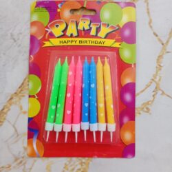 Velas con Corazones Multicolor 9cm x8u.