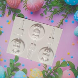 Molde Plastichok Pascuas Paleta Conejo con Moño cod.1206A x5u.