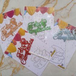 Topper Feliz Cumpleaños Goma Eva Glitter xU.