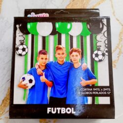 Kit Deco Cortina Crepe Fútbol