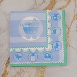 Servilletas Baby Shower Celestes 33x33cm x20u.