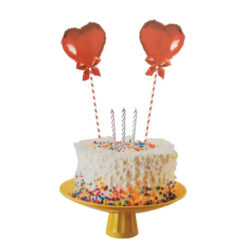 Topper Globos Corazón Metalizado x2u.