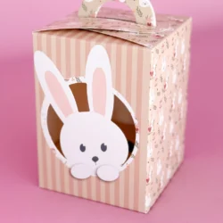 Cajas Estuche Conejita con Porta Huevo13x9,5x9,5 x5u.