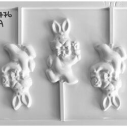 Molde Plastichok Chupetín Conejo con Flor x5u.