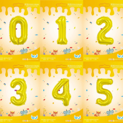 Globos Número Dorado 16" xU.