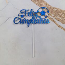 Topper Feliz Cumpleaños Holográfico Pelota xU.