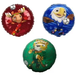 Globos Mascotas del Mundial 18" x5u.