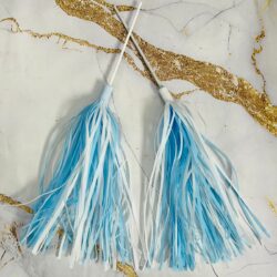 Porras de Tela Vegetal Celeste y Blanca xU.