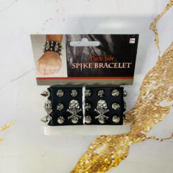 Muñequera Rockero con Tachas y Calaveras