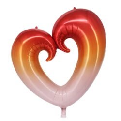 Globo Corazón Degradé Calado Rojo y Naranja 91X85CM xU.