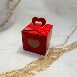 Cajas Cubo Rojo Visor Corazón 9,5x9x5x9,5 x5u.