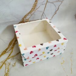 Caja 22x22x11 Blanca con Corazones x5u.
