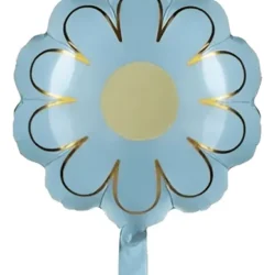 Globo Margarita Celeste con Borde Dorado 18" x5u.
