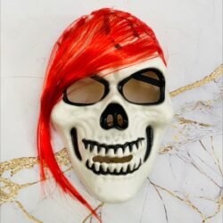 Careta Calavera Rígida con Pelo Rojo xU.