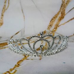 Corona Diadema Metálica con Strass Mediana 12,5x5,5cm xU.